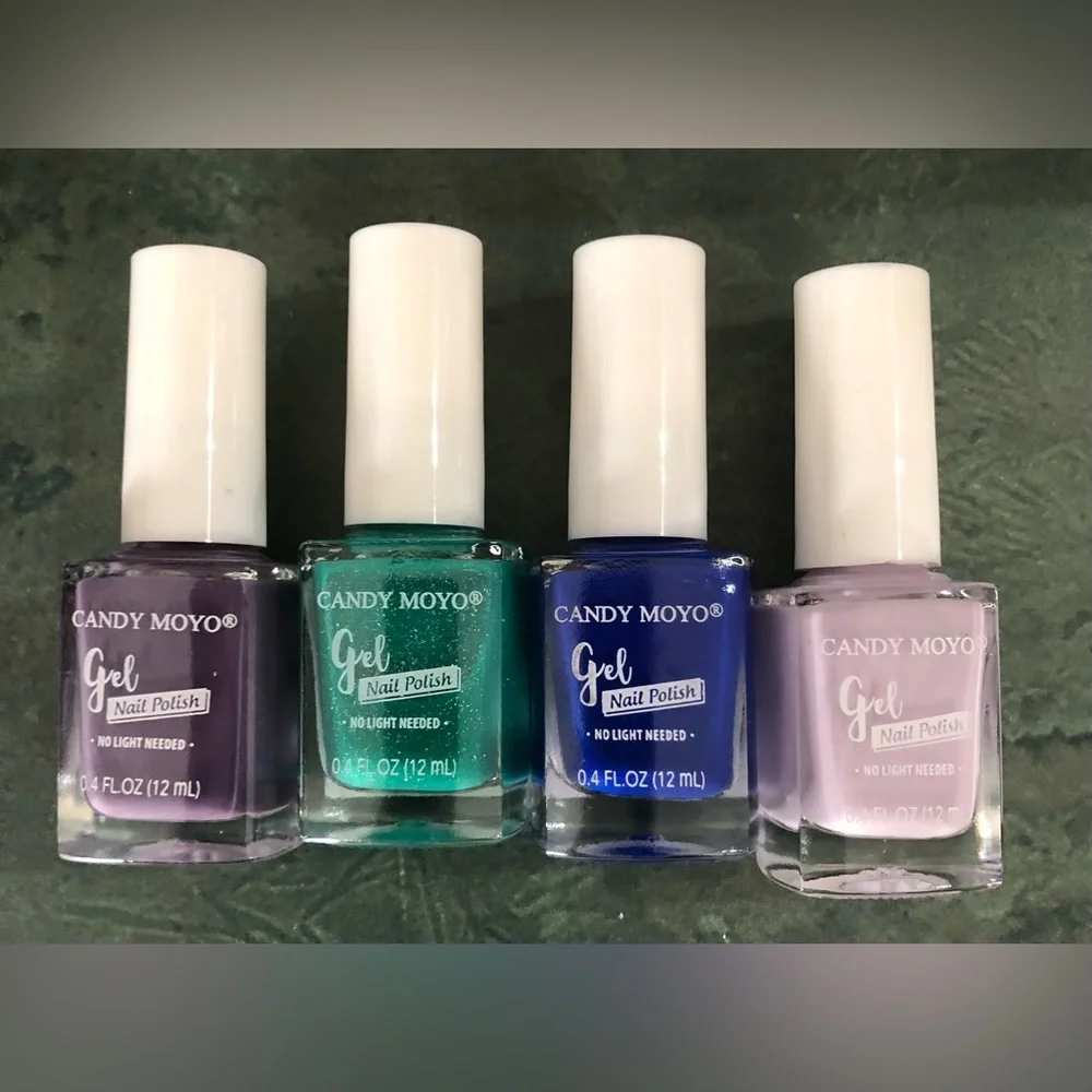 4pack Candy Moyo gel nail polish in lavender royal blue emerald green mauve‎ new